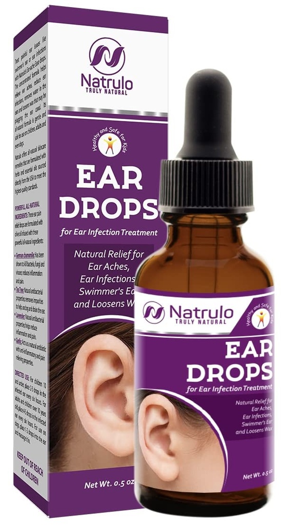 gotas de oído natural para la infección de los oídos – gotas homeopáticas para adultos, niños, bebé, " animales domésticos " - Alivia los dolores de oído, el oído de Swimmer, " Loosens Wax – Salud segura para los niños en EE.UU.