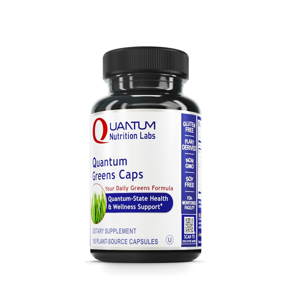 Laboratorios de Nutrición Cuántica Greens Capsules - Super Greens Capsules, Greens Supplements, Superfood Blend for Wellness, Organic Veggie Pills with Kale, Leafy Greens, Alfalfa - 150 Vegetarian Capsules