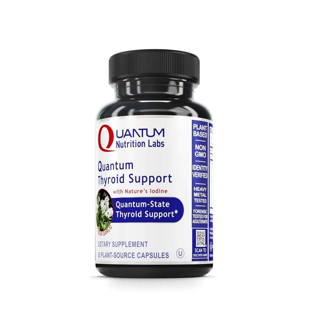 QNL Quantum Thyroid Support Suplemento - Complejo de soporte de tiroides puro - Ayudas Hormonal Balance para Hombres - Complejo de tiroides vegano - Características Iodine - 60 cápsulas de espacio vegetal