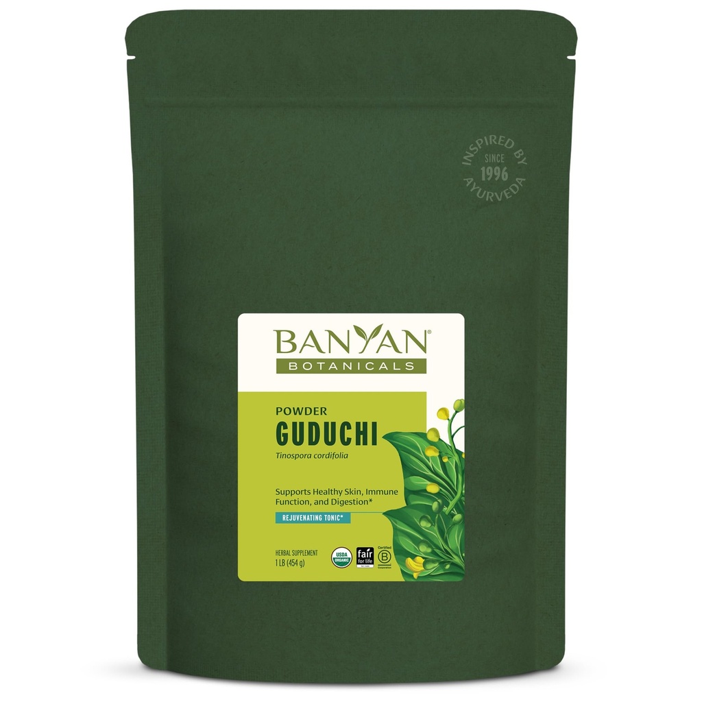 Banyan Botanicals Orgánica Guduchi Powder – Suplemento Orgánico de Salud Inmunitaria – para Detox Natural, Digestión Equilibrada y Esquí saludable* – 1 lb – No GMO Fuente sostenible FFL Vegan