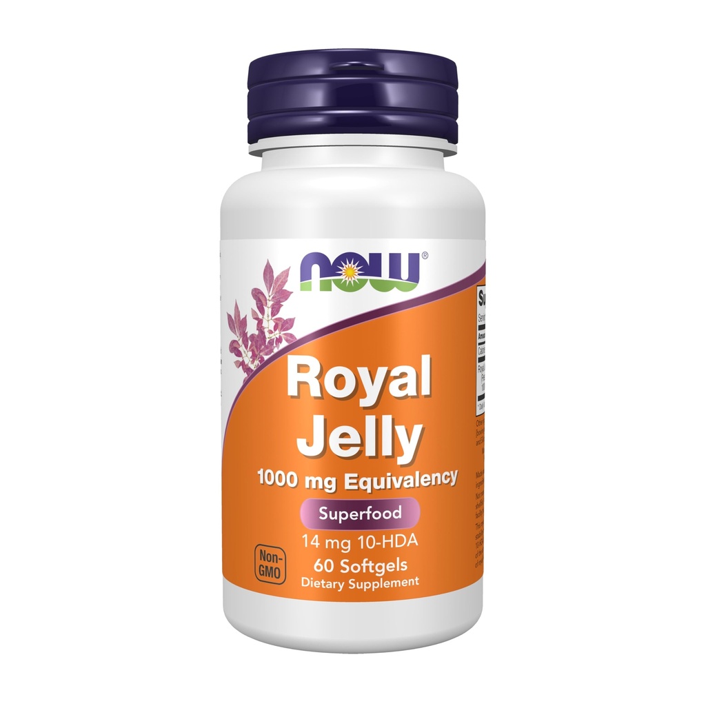 AHORA Suplementos de alimentos, Royal Jelly 1000 mg con 10-HDA (Hydroxy-D-Decenoic Acid), 60 Softgels