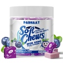 Iron Soft Chew Suplemento con Vitamina C ← Blueberry Flavored TEN Gluten Free ← Suplemento de Hierro para Mujeres Hombres y Niños