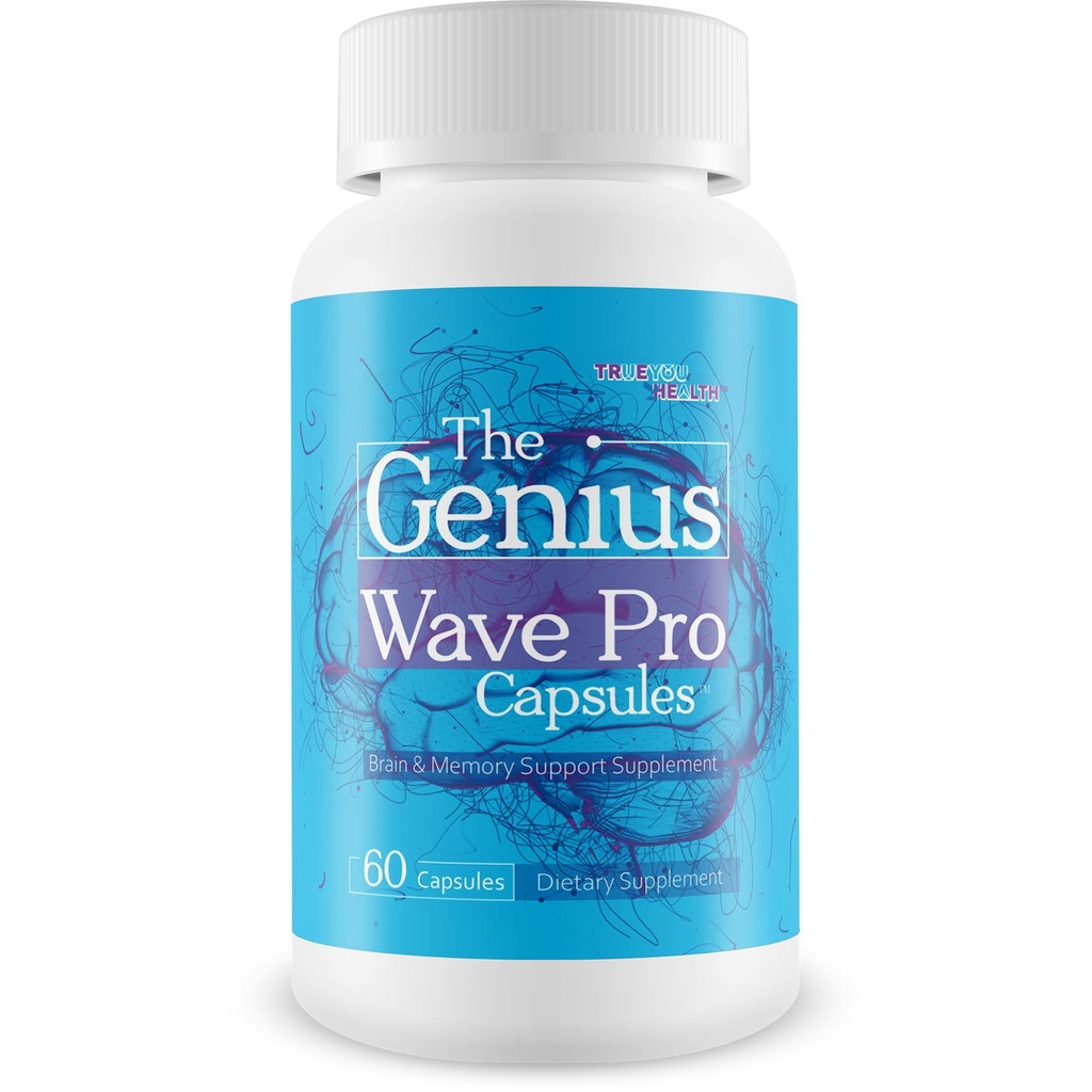 Las cápsulas Genius Wave Pro - Nuestros mejores suplementos de cerebro para memoria y foco - Vitaminas de memoria para memoria y foco cerebral - Suplemento de memoria para cerebro - vitaminas de memoria Cerebro para hombres y mujeres