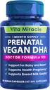Suplementos de DHA prenatal - Vegan 800mg DHA DPA Planta base Omega 3 - Lo mejor para la salud materna óptima - apoya el desarrollo del cerebro y el ojo bebé prenatal para las mujeres sin aceite de pescado