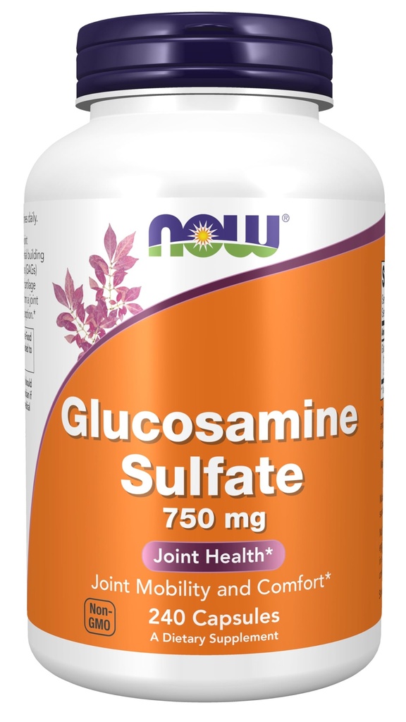 AHORA Suplementos de alimentos, Sulfato de Glucosamina 750 mg, con certificación de suplemento dietético UL, 240 cápsulas de verduras