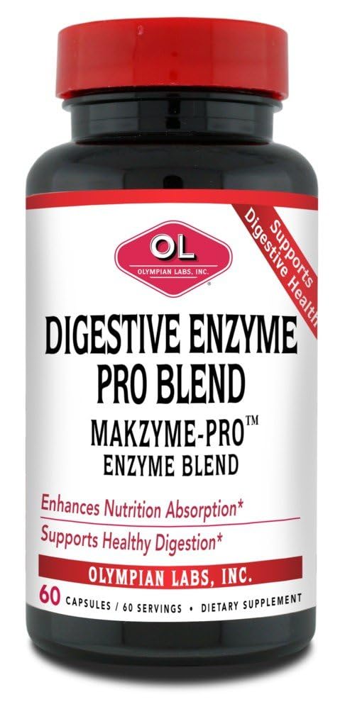 Laboratorios Olímpicos Digestivos Makzyme-Pro Enzymes, 60 cápsulas, rompe proteínas, carbohidratos, grasas, aceite &amp; leche, 60 piezas