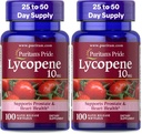 Pride de Puritan Lycopene, Suplemento de Apoyo a la Salud Prostata y Corazón* 10 Mg Softgels, 100 Conde (Pack of 2)