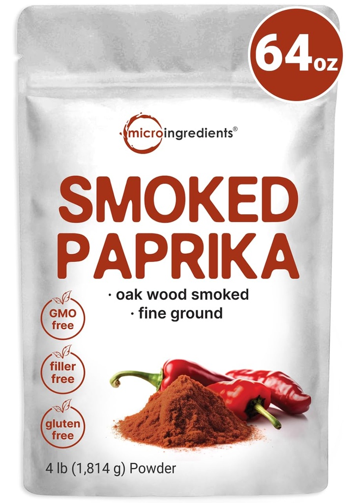 Paprika Powder ahumado, 4 lb (64 oz) ← Premium Spanish Source TEN Sweet &amp; Smoky Flavor ← Ideal para Marinades, Meats & Dressings ← Additive Free, Non-GMO, Bulk Supply