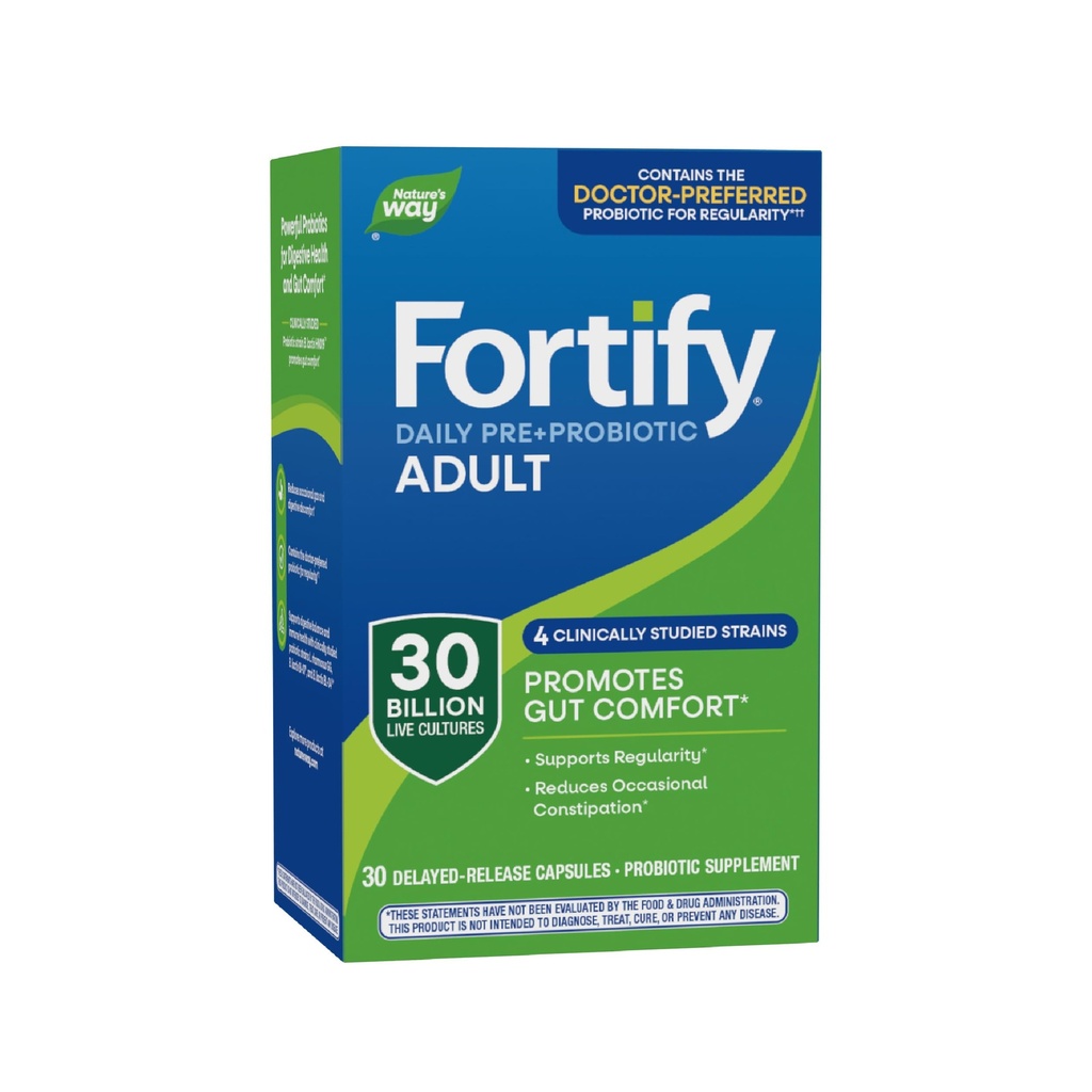 Camino de la Naturaleza Fortalecer Daily Pre+Probiótico Adulto 30 Billones, Probióticos para Apoyo a la Salud Inmune y Digestiva*, 30 Mil millones de culturas en vivo, 30 cápsulas