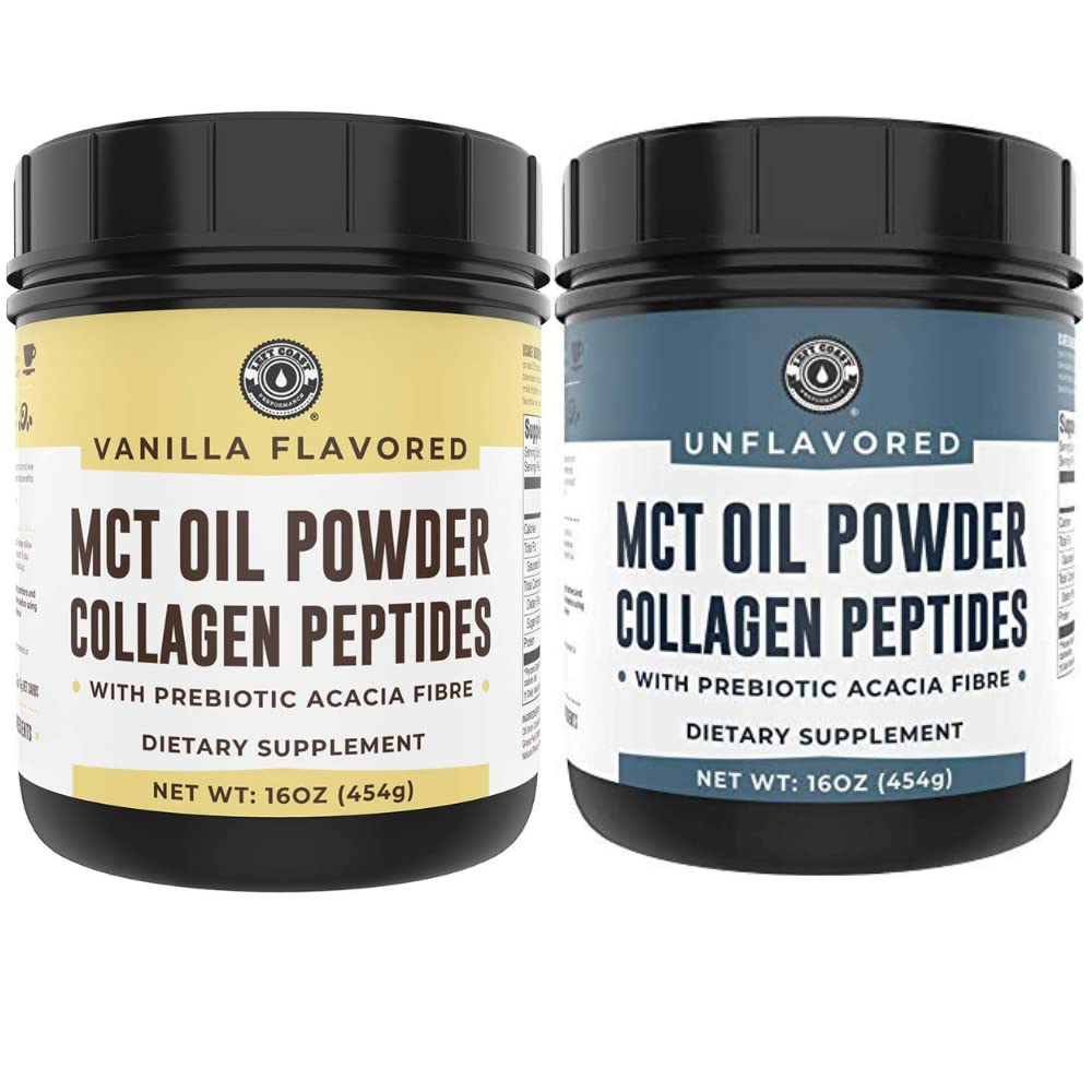 Desempeño de la costa izquierda Keto Vanilla MCT Collagen Powder y Keto Desflavored MCT Collagen Powder