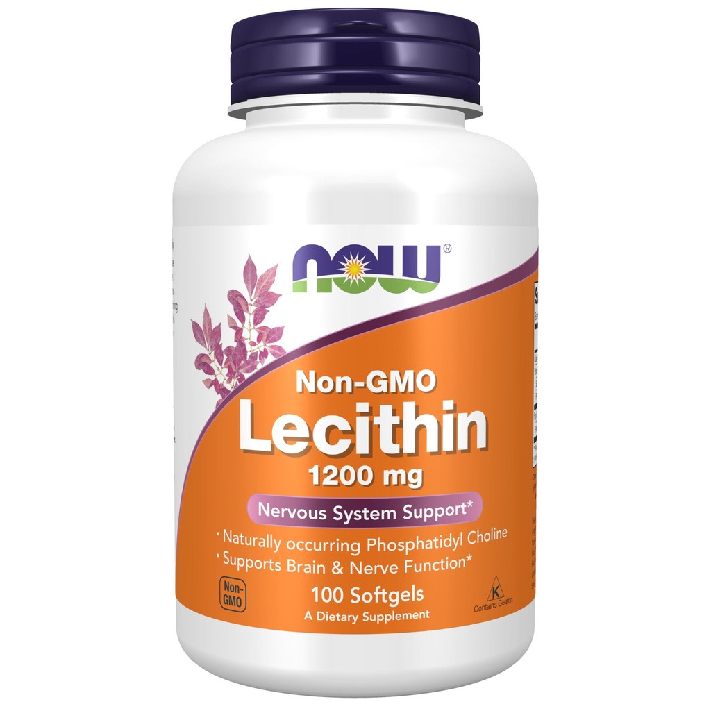 AHORA Suplementos, Lecithin 1200 mg con fosfatidil de origen natural Choline, 100 Softgels
