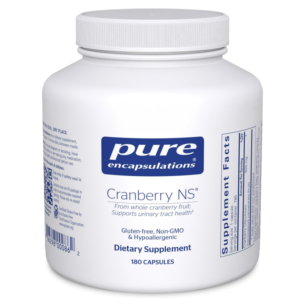 Pure Encapsulations Cranberry NS ← Hypoallergenic Supplement to Support Urinary Tract Health ←180 Capsules