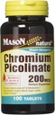 Vitaminas de masón Tablas de picolinato de cromo, 60 Cuenta
