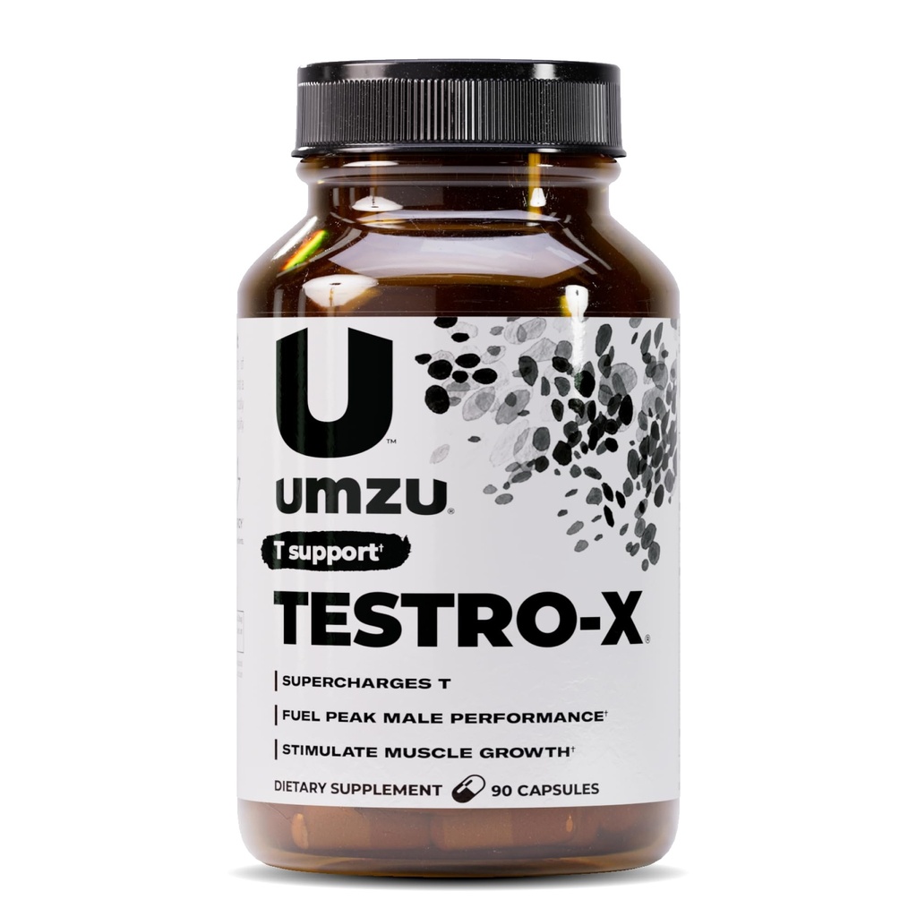 UMZU Testro-X Suplemento para hombres – 90 cápsulas para 30 días de suministro – apoya la energía, el foco, la fuerza y la recuperación muscular – con Ashwagandha & Zinc – Natural Men’s Wellness Support Fórmula