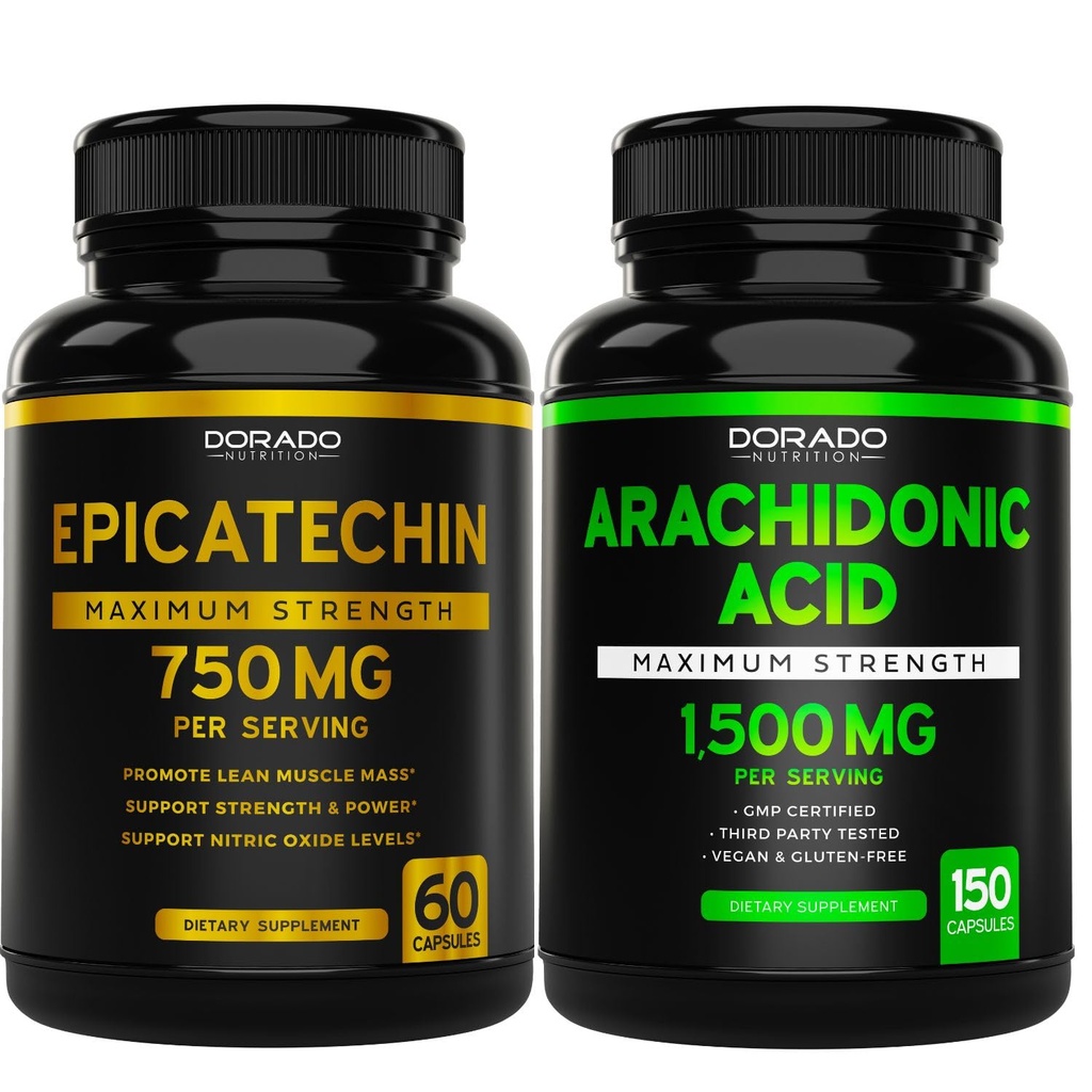 DORADO NUTRITION Epicatechin Extract 750mg Por Serving - (120 Capsules) y Arachidonic Acid Suplemento 1500mg (150 cápsulas)