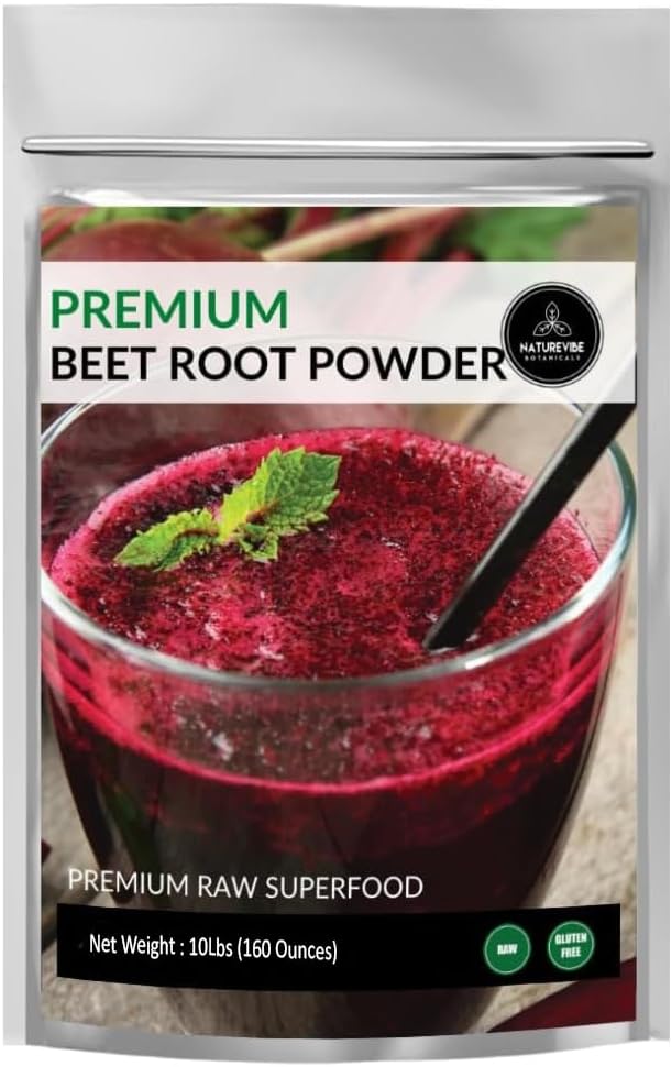 Naturevibe Botanicals Premium Beet Root Powder, 10lbs ¦ Raw y Non-GMO Silencio Bulk Bag (160 onzas)