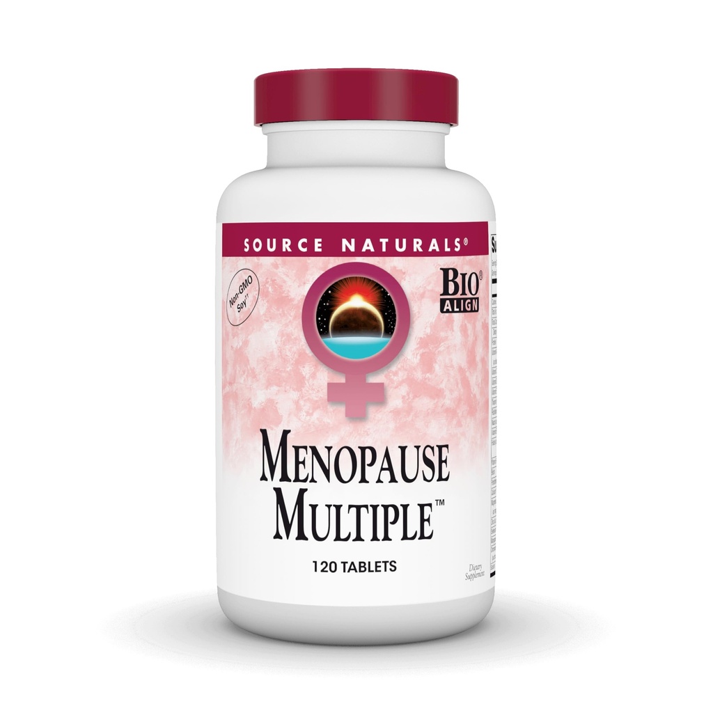 Fuente Naturales Menopause Multiple, Non-GMO Soy - Bio-Alineados Fórmula - 120 Tabletas