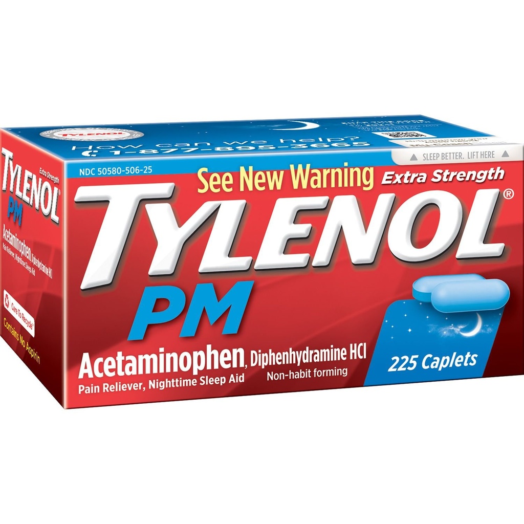 Tylenol Pm Extra Strength Doin Reliever + Sleep Aid, 225-caplets (1 Pack)