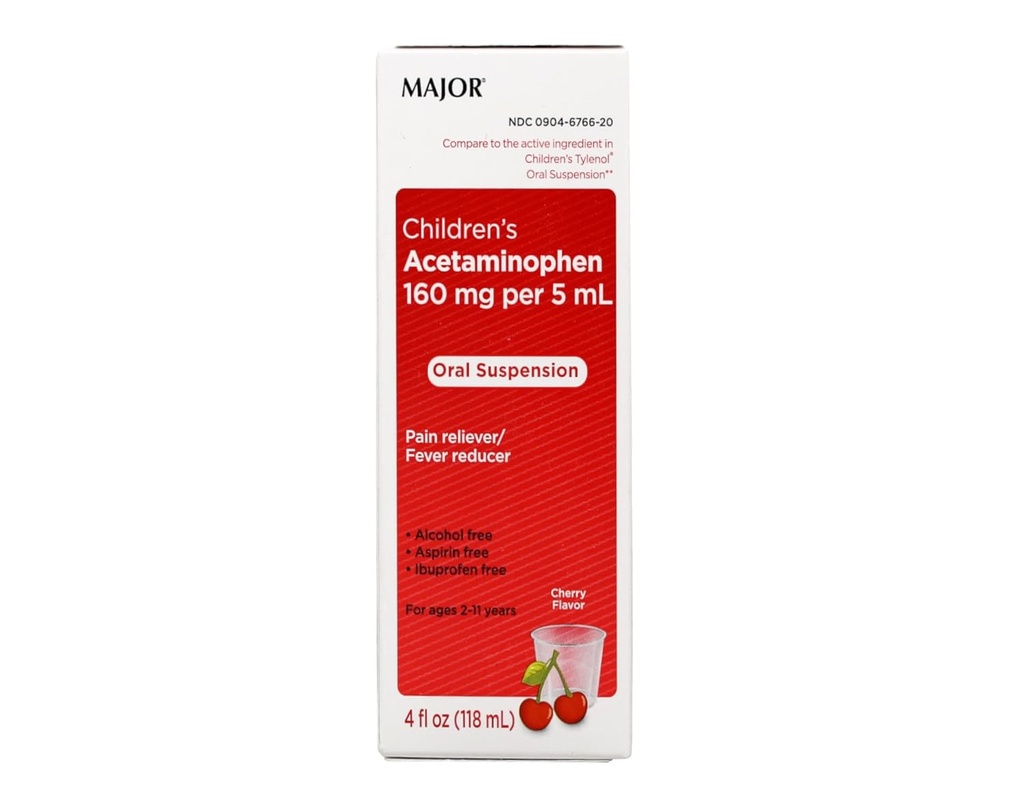 Mayor cereza de acetaminofeno para niños 4 onzas