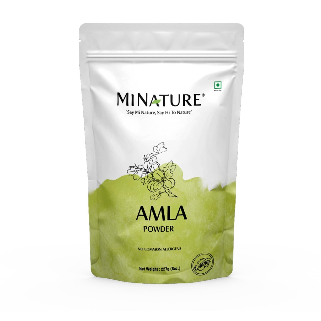 USDA Organic Amla Powder (Amla Fruit Powder) por mi Naturaleza sometida Amalaki Silencio 227g (8 oz) Silencio Alto en Vitamina C, antioxidantes Silenciosos Crecimiento del Cabello viv Raw,Vegan,Gluten Free