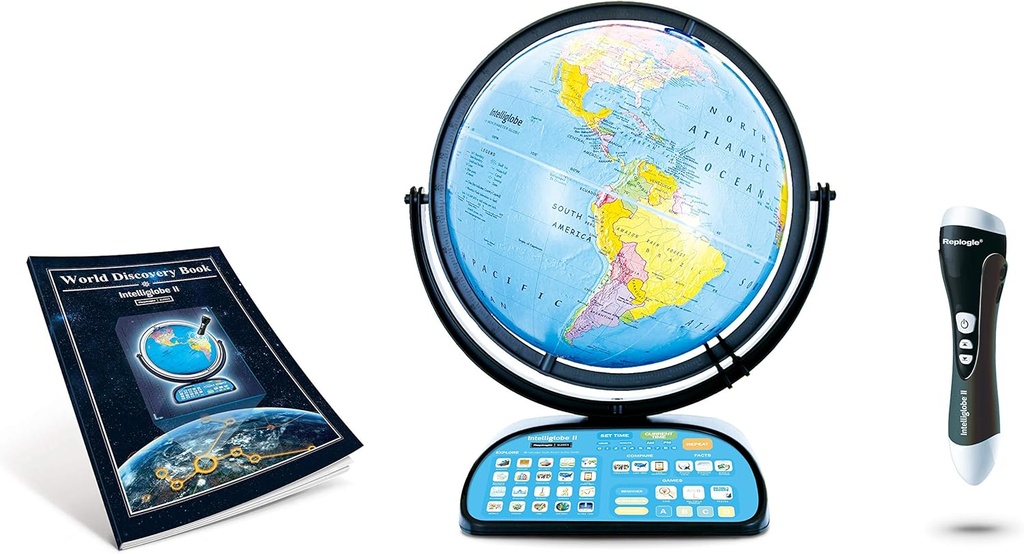 Replogle Globe For Children Interactive 12 Inch Talking World Globe with Stand,Learning Educational Toy4Kids For Classroom Kids Ages 4-8 &amp; Decor