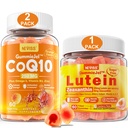 NEVISS Azúcar Gummies de Lutein 60 Cuenta + CoQ10 Gummies 120 Cuenta