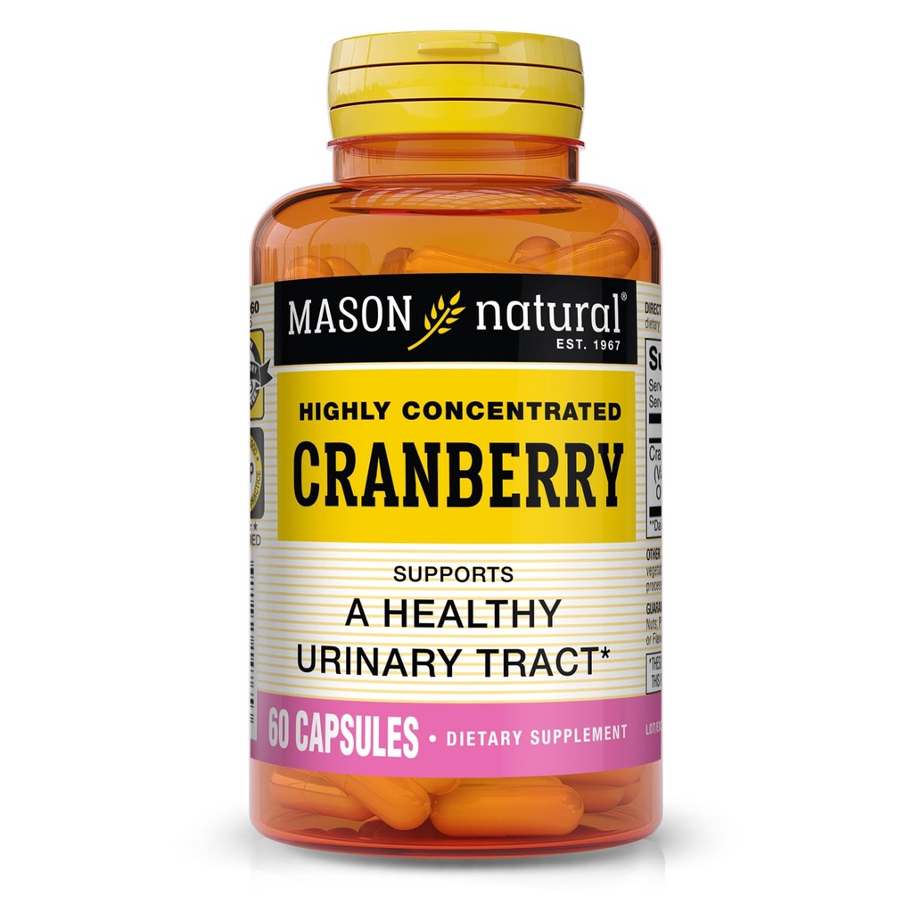 MASON NATURAL Cranberry Altamente Concentrado 900 mg, 1 Mes de Suministro, Antioxidante &amp; Salud Inmune, Apoyos Saludable t, 1 Pack