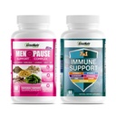 GreeNatr Herbal Menopause Support Complex for Hot Flashes, Night Sweats, Mood Swings Relief Plus Nuestro 7 en 1 Immune Support with Quercetin, Echinacea, Sambucus Elderberry, and Ginger