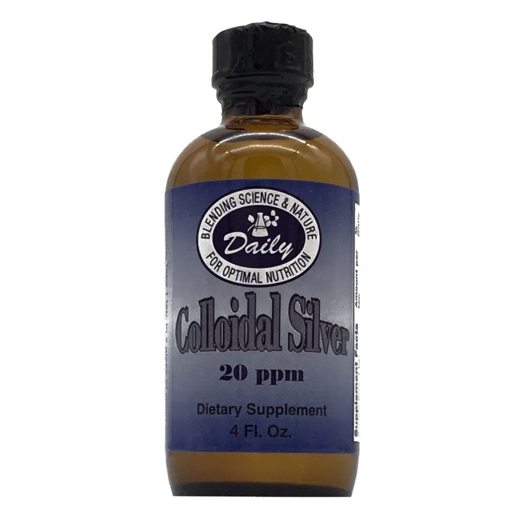 Fabricación diaria Colloidal Silver, 20 ppm (Food Grade) 4 fl oz