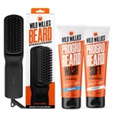 Gatita de baño de barba silvestre - Straightener de barba para hombres, PROGRO - Fortificado con biotina &amp; cafeína para el crecimiento del cabello, lavado, hidratación - Cepillo de laboratorio caliente de 2 en 1 ónico, hecho en EE.UU.
