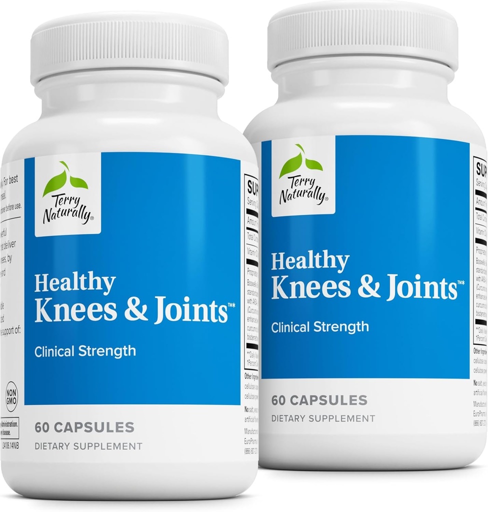 Terry Naturalmente sanos rodillas &amp; articulaciones - Suplemento dietético para apoyar la salud de los huesos " Flexibilidad conjunta - La rodilla sana " Hip Aid with Calcium Fructoborate - 60 cápsulas, 2 Pack