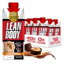 Lean Body Ready-to-Drink Protein Shake, 40g Protein, Whey Blend, 0 Sugar, Gluten Free, 22 Vitaminas &amp; Minerals, (Reciclable Carton & Lid - Pack of 12) LABRADA (Chocolate Peanut Butter)
