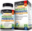 Prebióticos avanzados y Probióticos para Hombres Mujer, Inmune, Digestivo " Salud Gut con L. Reuteri, Fibra Inulina, Enzimas Digestivos, No GMO, Libre de gluten, Libre de lácteos, 30 cápsulas