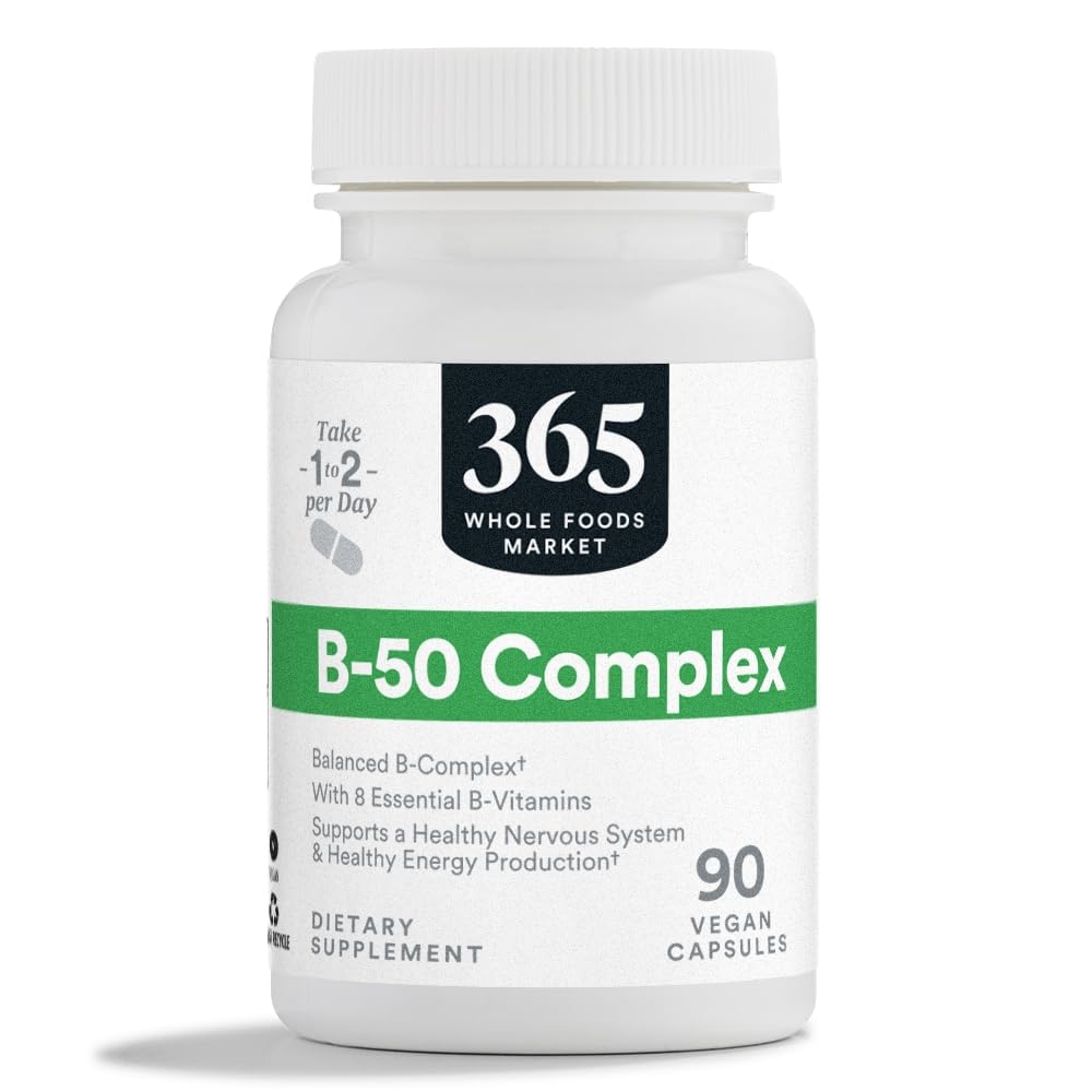 365 by Whole Foods Market, Vitamina B-50 Complex, Vegan, 90 cápsulas