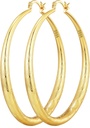 OOOPEL 925 Sterling Silver Hoop for Women Gold Hoop Earrings Hypoallergenic Diamond-Cut Ripples Designed - Pendientes de gran aro sin tapices(30/40/50/60/70mm)