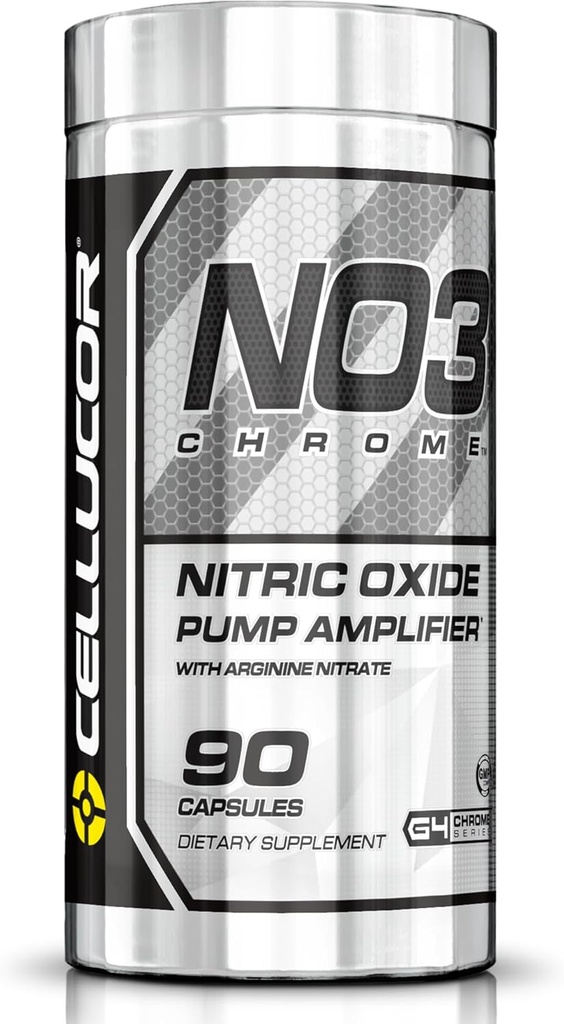 Cellucor NO3 Chrome Nitric Oxide Suplementos con nitrato de arginina para bomba muscular " Flujo de sangre, 90 cápsulas, G4