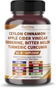 Ceylon Cinnamon Apple Sider Vinegar Berberine Bitter Melon - Made in USA