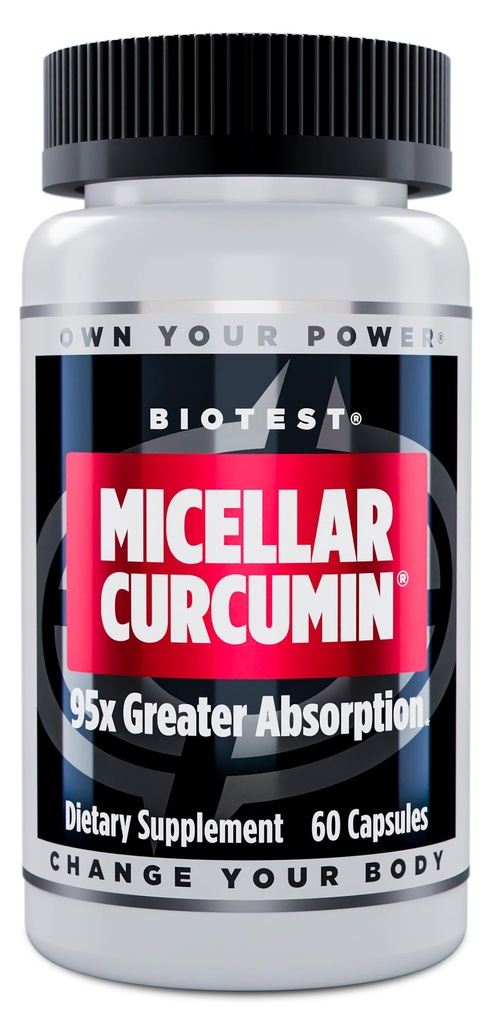 Biotest Micellar Curcumin - 95x Absorption - UCLA Invented &amp; Patented - 60 cápsulas