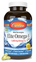 Carlson Elite Omega-3 Gems, 1600 mg Omega-3 con EPA & DHA, Lemon Flavor, 240 Softgels – Wild-Caught Norwegian Fish Oil, Sustentably Sourced