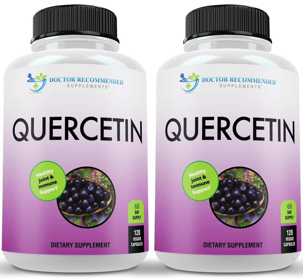 DOCTOR RECOMENDADO SUPPLEMENTOS Quercetin 1000mg Por Serving - Suplemento de vitaminas, (Vegan peru Non-GMO) (120 cápsulas vegetarianas, paquete de 2)