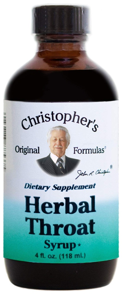 Christopher's Original Fórmulas Herbal Throat Syrup - 4 oz peru Gentle, Herbal Support for Seasonal Wellness