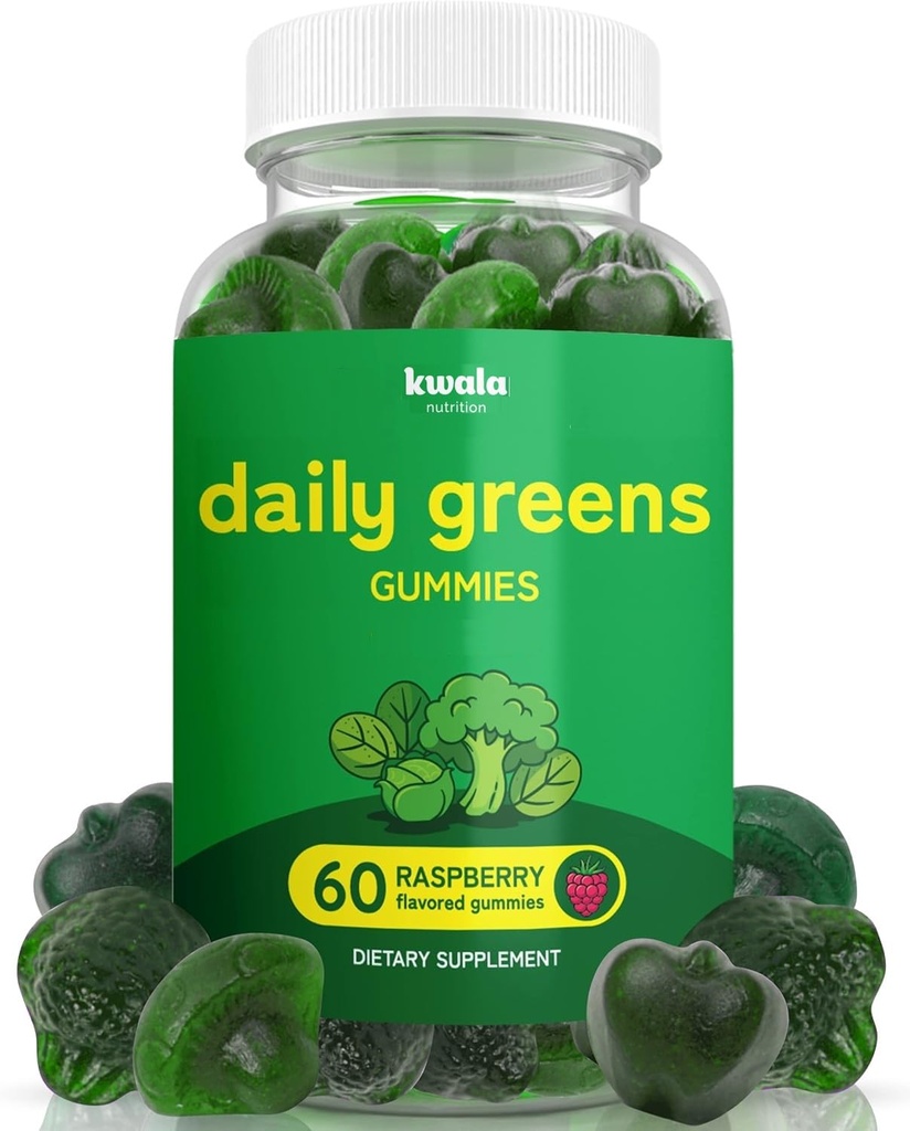 Daily Super Greens Gummies to Boost Energy Silencio con Moringa, Spirulina, Chlorella, Veggies &amp; More ← Includes 8 Blends ← para Mujeres y Hombres