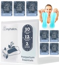 MyHalos 44 pcs- Witch Hazel Wipes & Perineal Ice Packs for Postpartum, Hemorrhoids " C Section Ice Packs for Postpartum -30 Alcohol Free Witch Hazel for Postpartum Care " Hemorrhoids Cold Postpartum