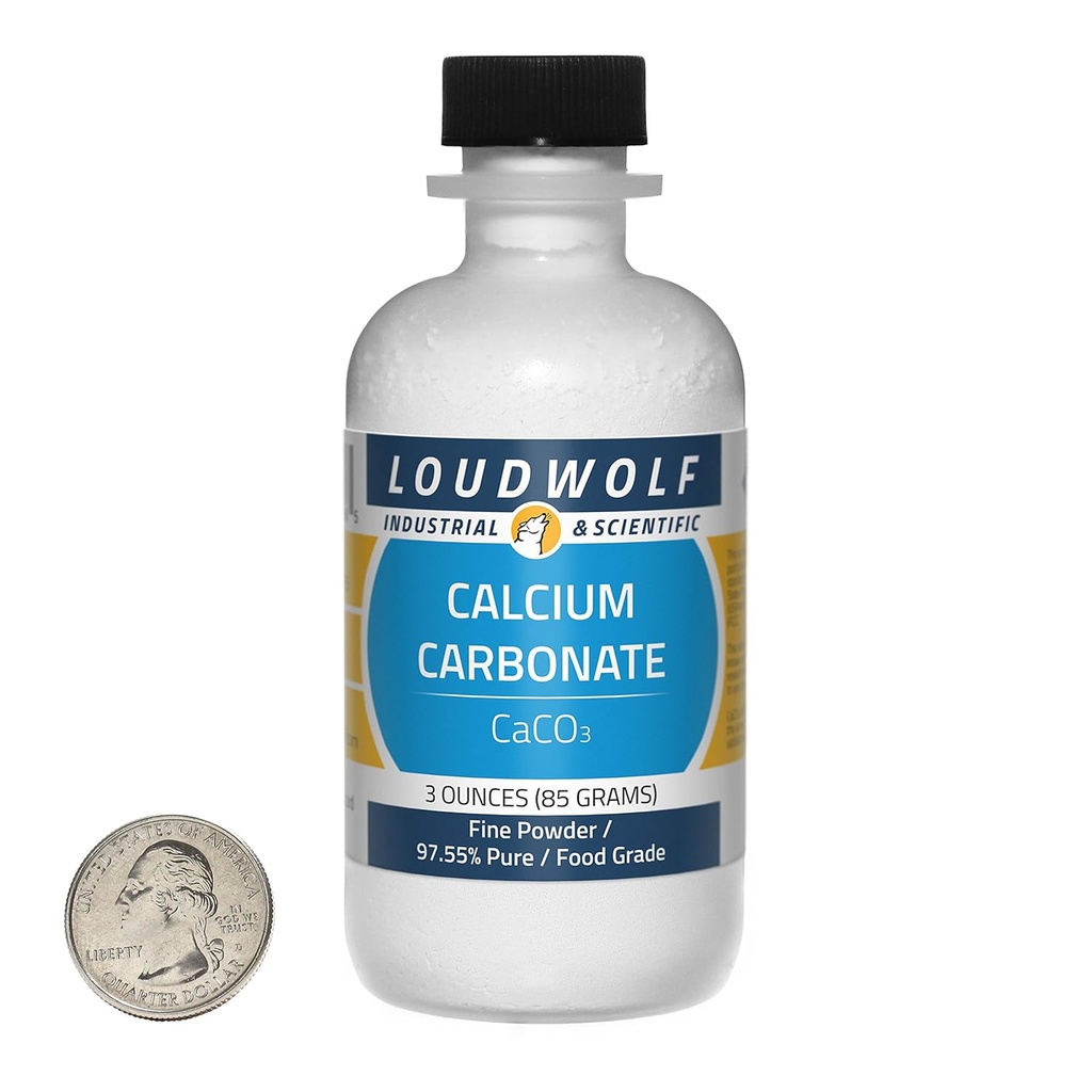 Calcium Carbonate / 3 Ounce Bottle / 97+% Pure Food Grade/Fine Powder
