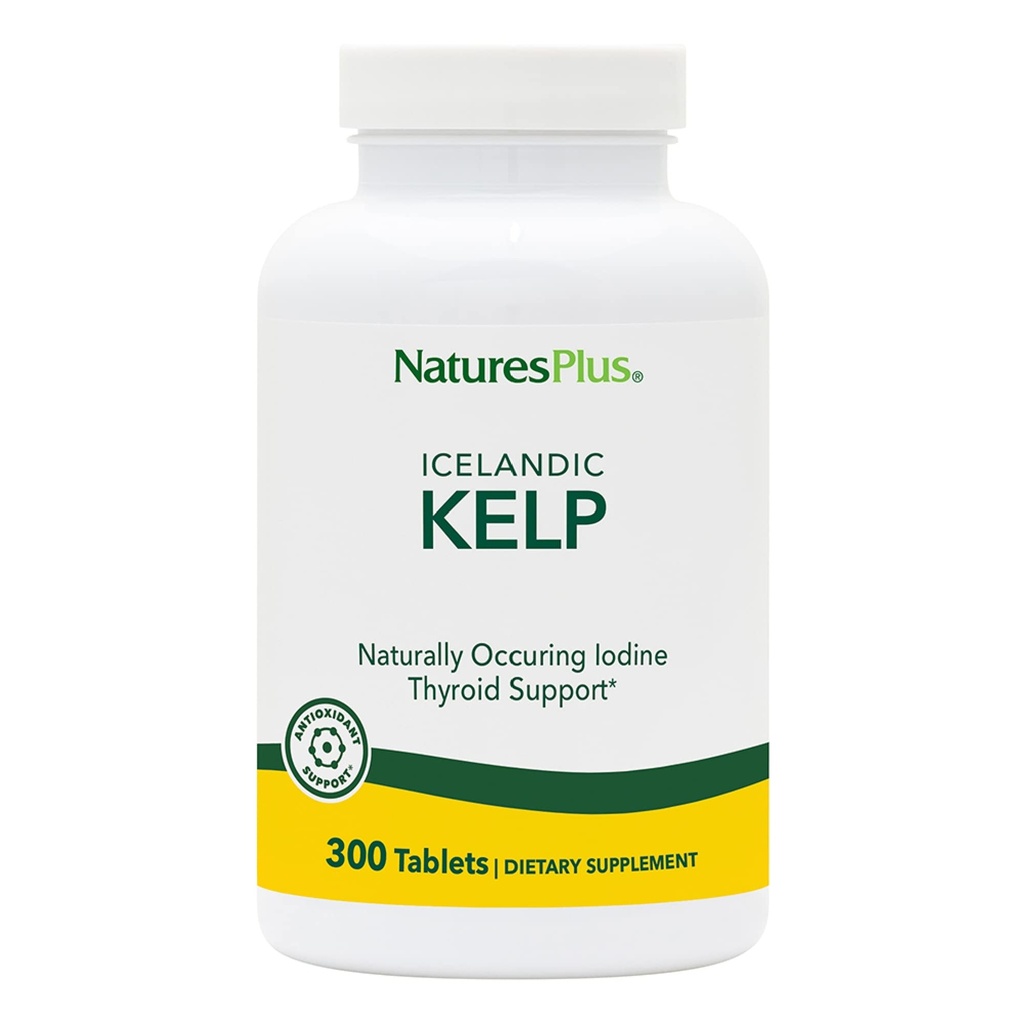 NaturalezasPlus IcelAndic Kelp - 150 mcg Iodine; 150 mg Kelp- 300 Tablas Vegetarianas - Suplemento Natural de Iodo - Sin gluten - 300 Actuaciones