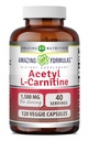 Amazing Fórmulas Acetyl L-Carnitine Hcl Suplemento Silencio 500 Mg Por Serving TEN 120 Veggie Capsules Suplemento Silencio No-GMO ANTE Gluten Free TEN Made in USA