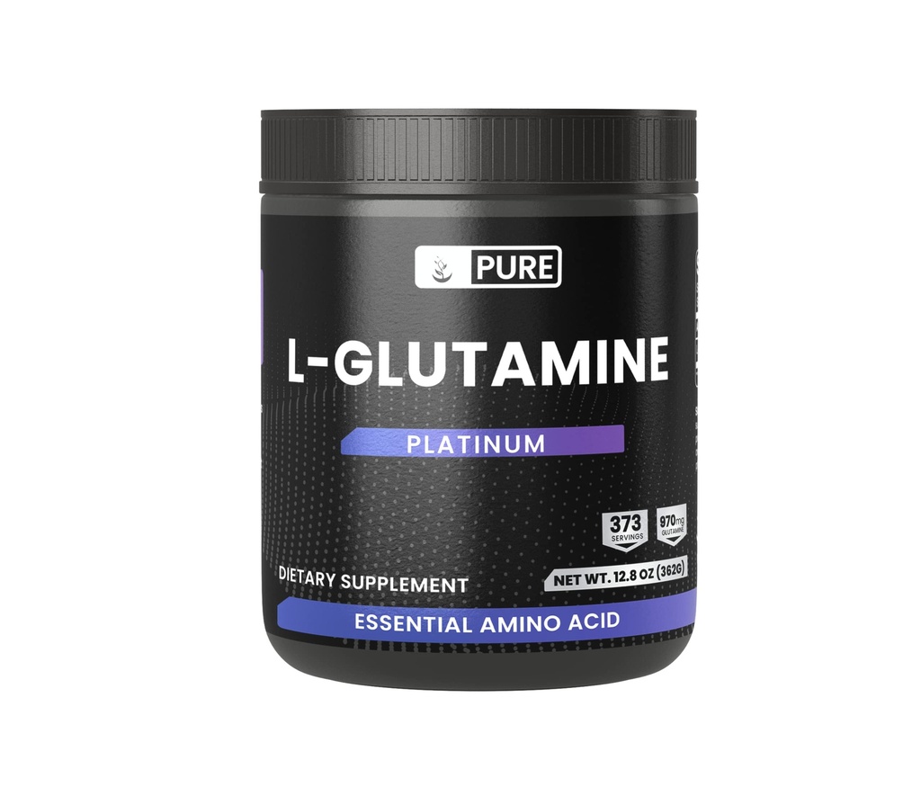 Ingredientes originales puros L-Glutamine Powder, (12 oz), Aminoácidos Naturales, Flavorless, Siempre Puro