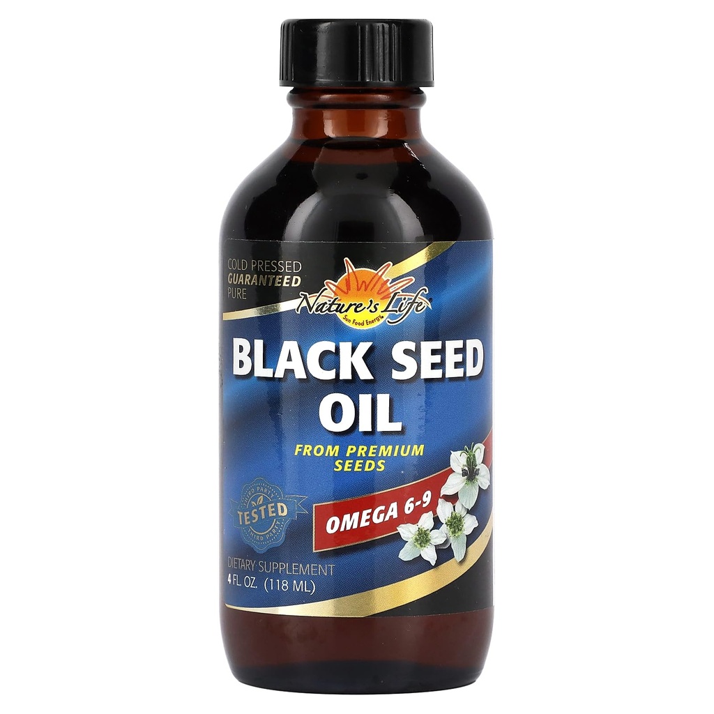Natures Life Black Seed Oil, Cold-Presed Black Cumin Seed Oil - Joint, Digestive Health, and Immune Support - Lab Verified, 60-Day Money-Back Guarantee - 23 Servings, 4 Fl. Oz.