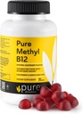 Methyl B12 Vitamin Gummies - Vegan Vitamin B12 Methylcobalamin Gummies for Adults & Kids - Chewable B-12 gummy for Energy & Nerve Function – Gluten-Free, Dairy-Free, Kosher-60 Gummies 1500 mcg