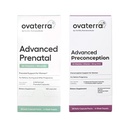 Ovaterra Advanced Prenatal &amp; Preconception Multivitamin Bundle for Women with DHEA 25mg, Choline 550 mg, Folate (Methylfolate) 1,010 mcg, Omega-3 DHA, EPA, Chelated Iron 364 Capsules - 28 Day Supply